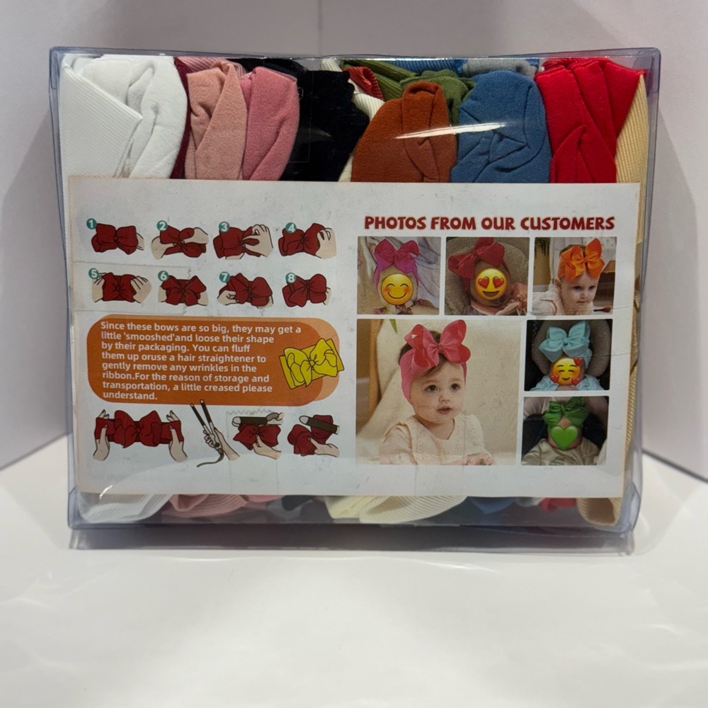 NWT 12-Pack Baby Girl Headbands – Soft Stretch Bows – Multicolor Gift Set